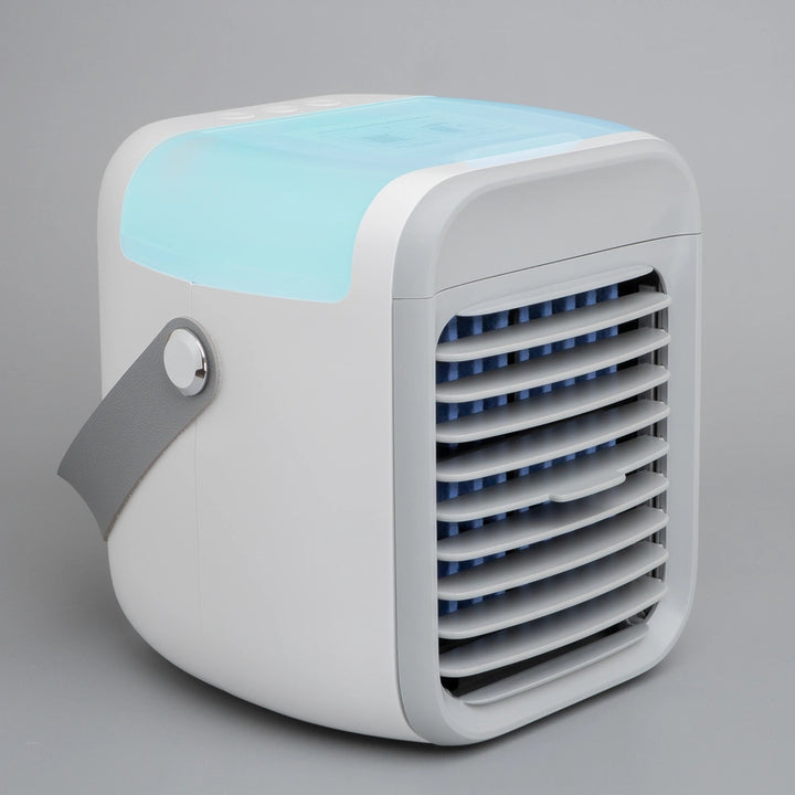 Small air cooler with blue lighting detail